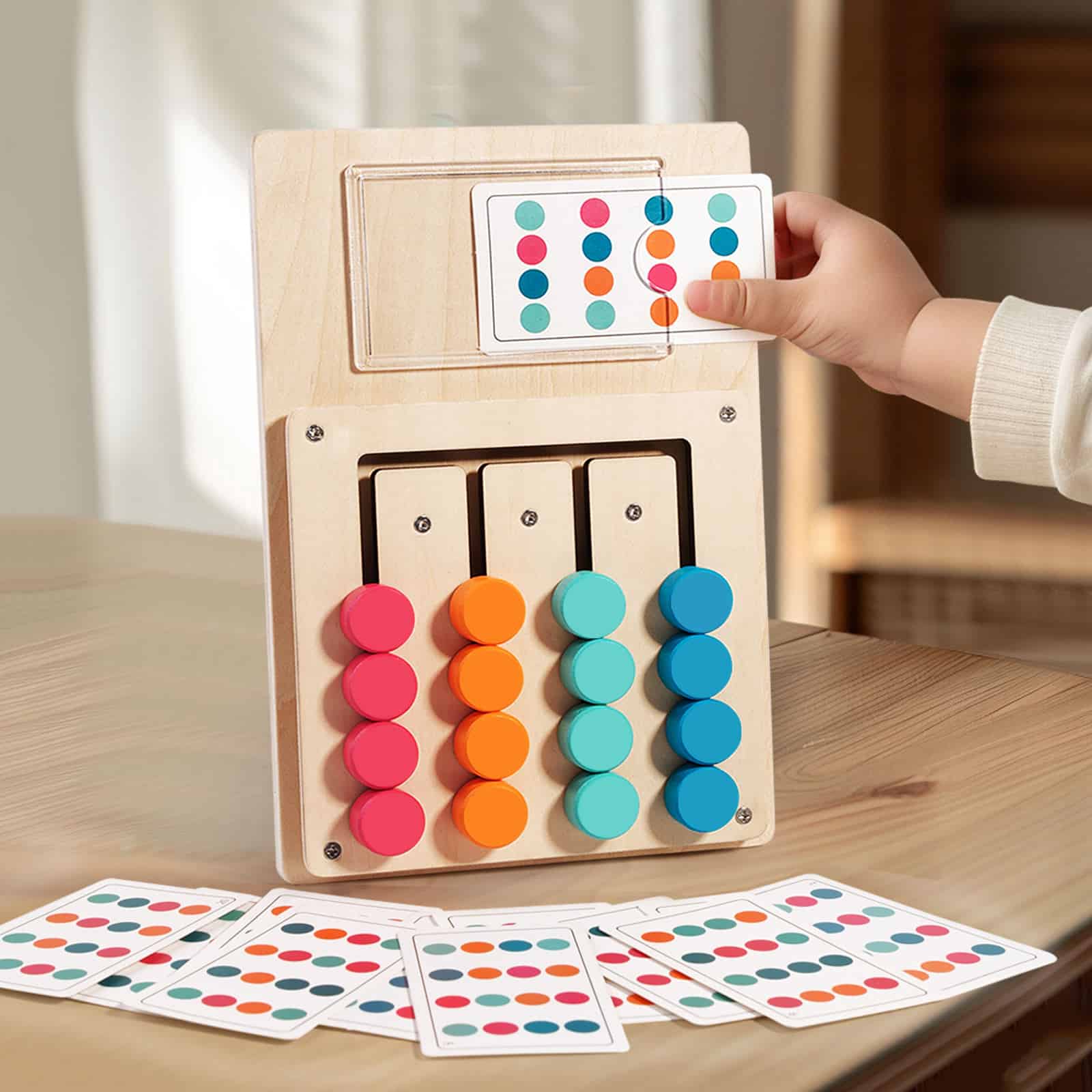 Wooden Four Color Moving Game with 24 Patterns 3+