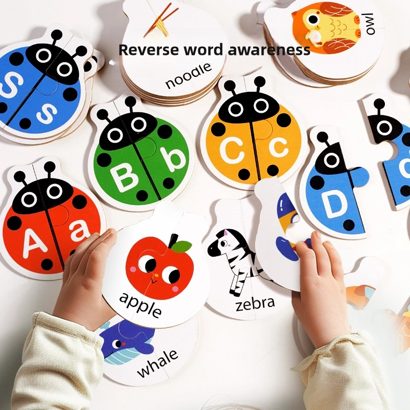 52 Pcs Ladybug Alphabet Double sided Puzzle 3+