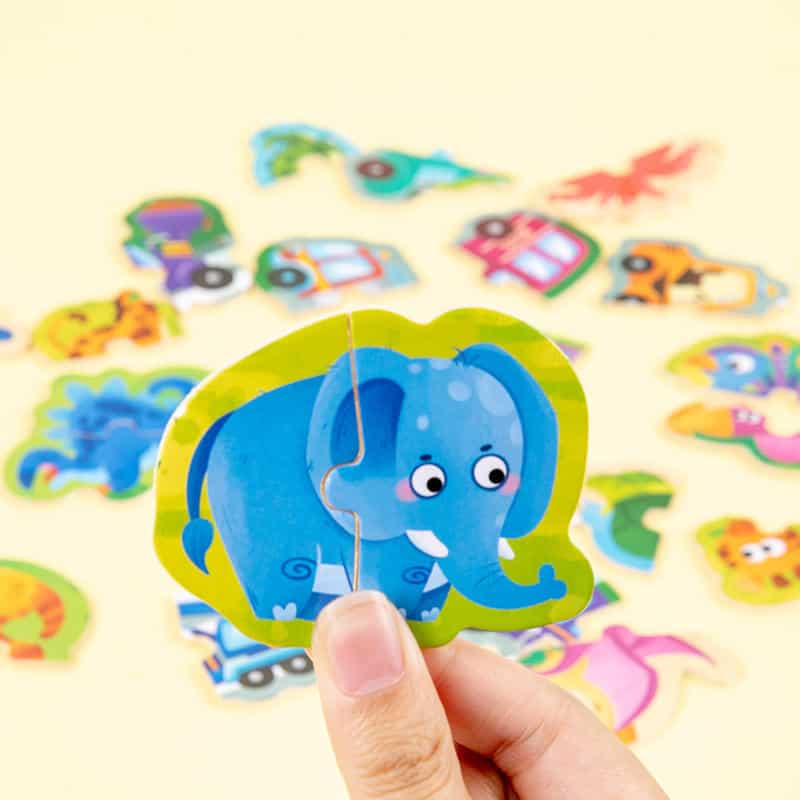 2 PCS Puzzle Set (50 PCS in one set) Animals, Fruits, Vehicles Etc