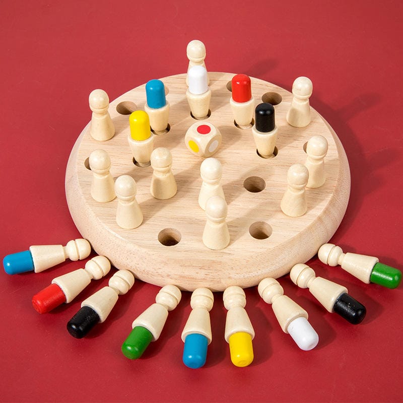 Wooden Memory Chess Board Game for Kids | Color Matching & Brain Teaser Toy