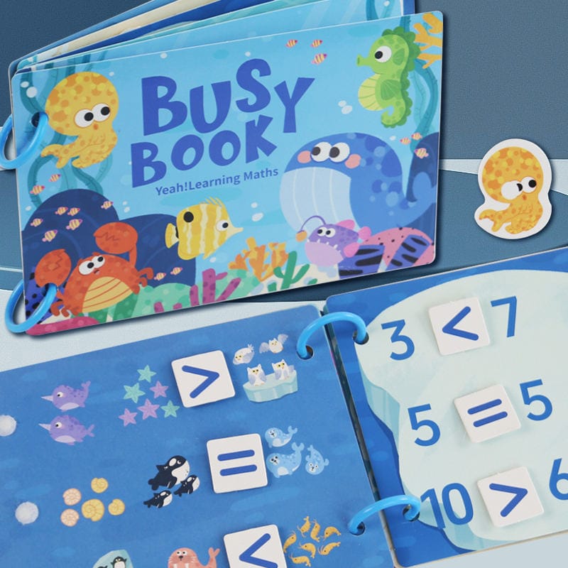 Ocean Math Busy Book for Toddlers | Early Learning Numbers & Fractions 3+