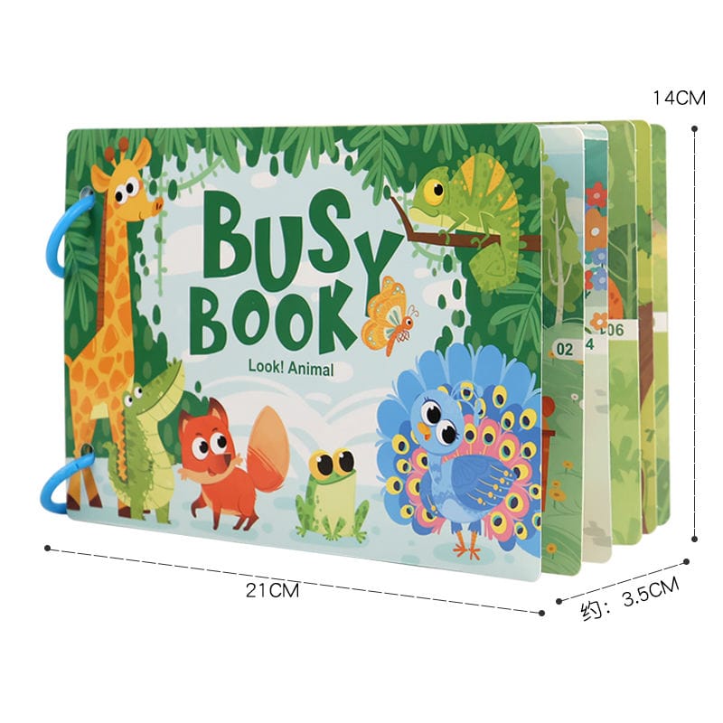 Forest Animal Busy Book for Toddlers | Interactive Reusable 2+