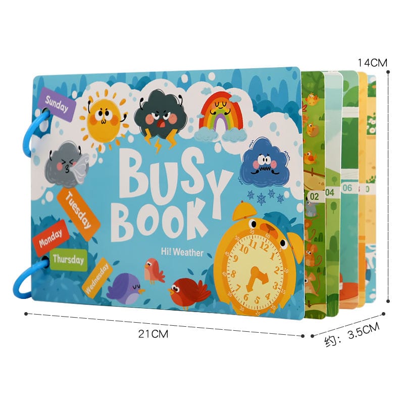 Alarm Clock & Weather Busy Book for Toddlers | Math, Time & Alphabet 3+