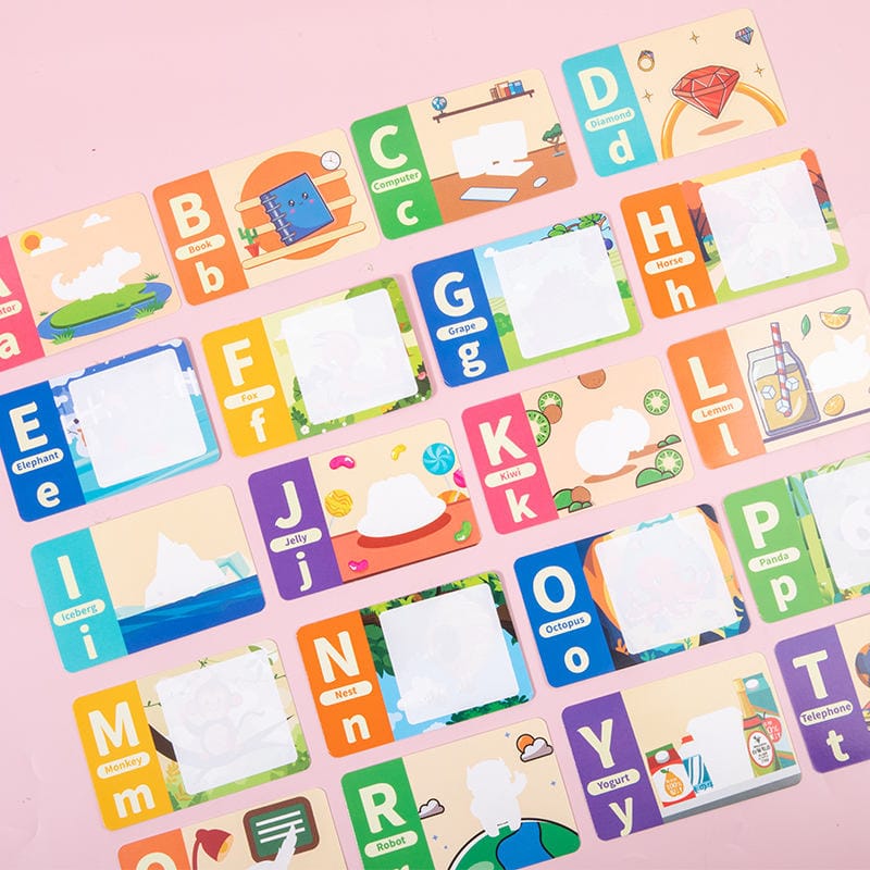 Magic Water Painting Flash Cards Set with Water Pen & Stickers – 36 Pcs Alphabet & Number Reusable Toddler Activity - Image 3