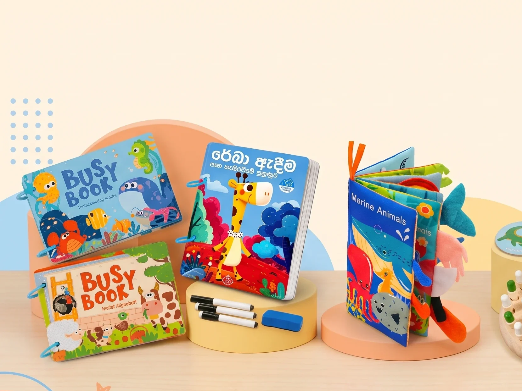 Tiny Labs Toddler Educational Activity Books and Wooden Toys